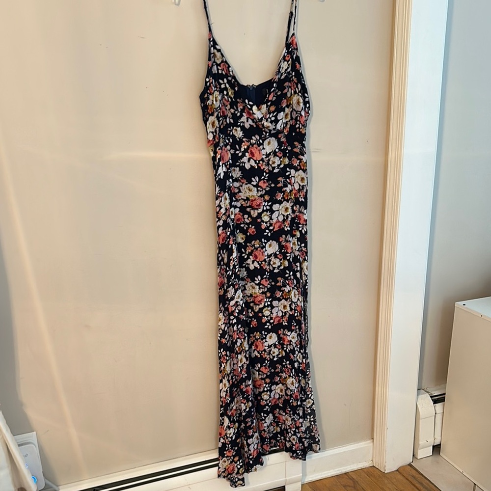 Lulu's Pink and Orange Spaghetti Strap Slip Maxi Dress